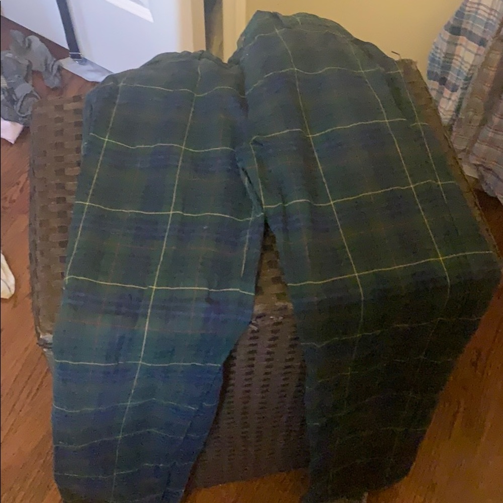 Preppy plaid green and blue pants - boys